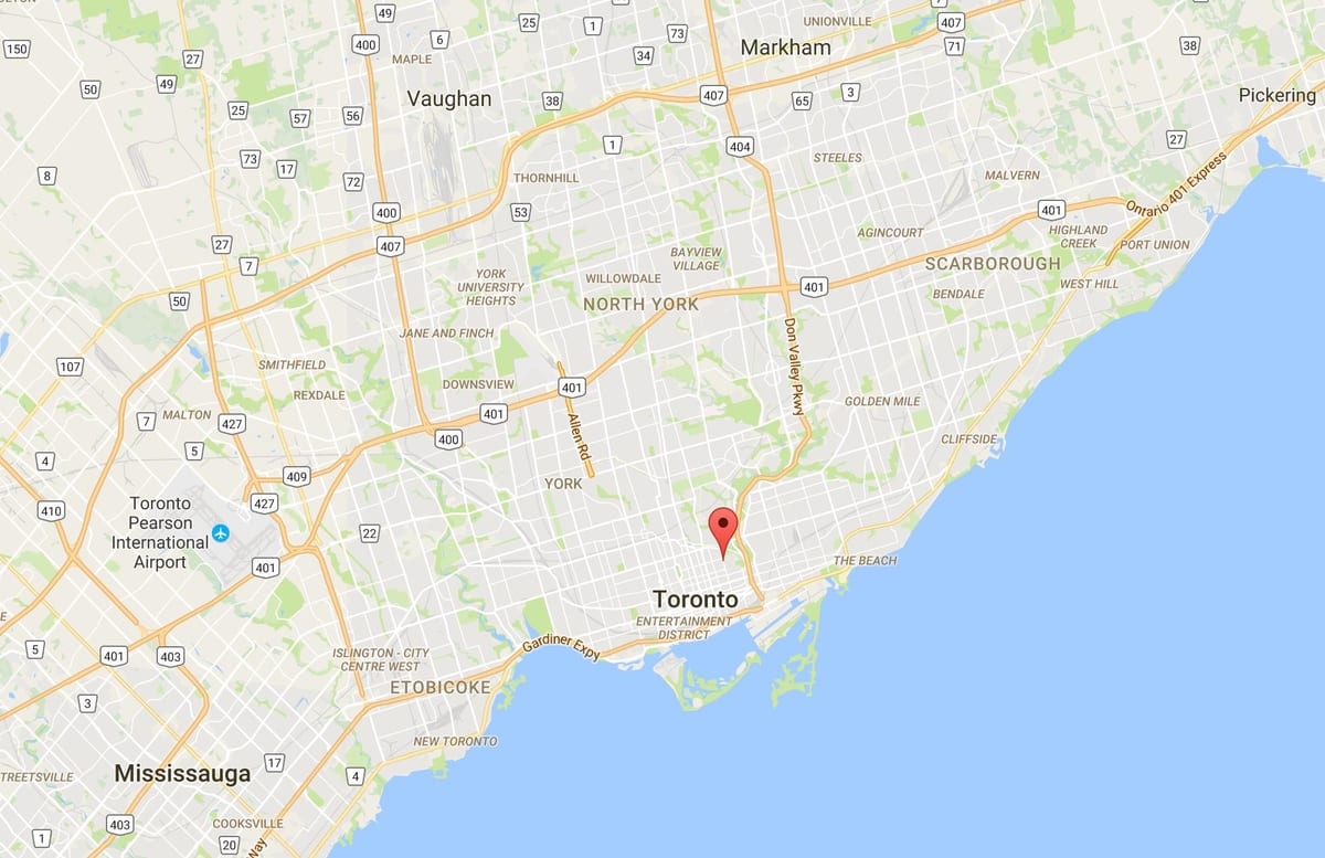 Карта Cabbagetown округ Торонто