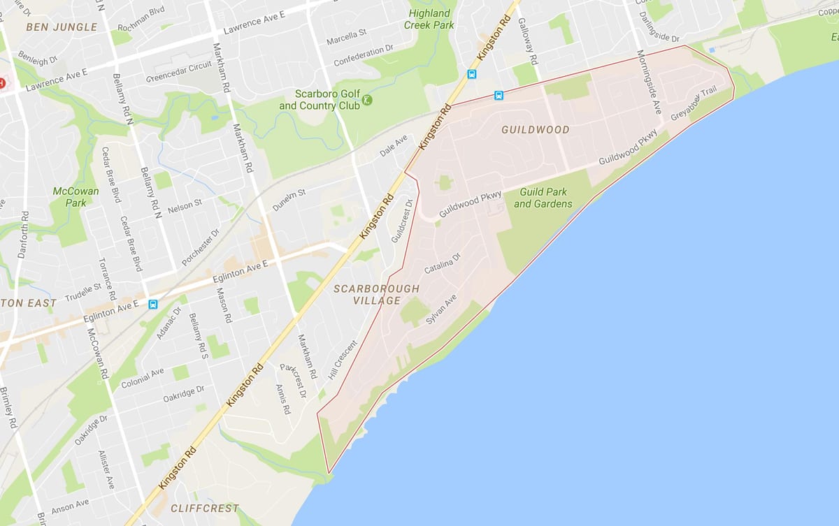 Карта Guildwood области Торонту