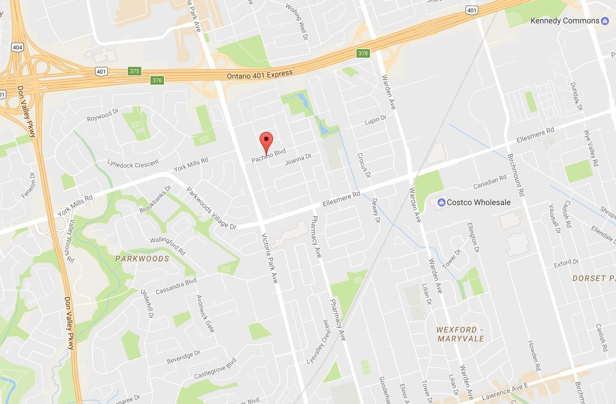 Карта Maryvalen eighbourhood Торонту
