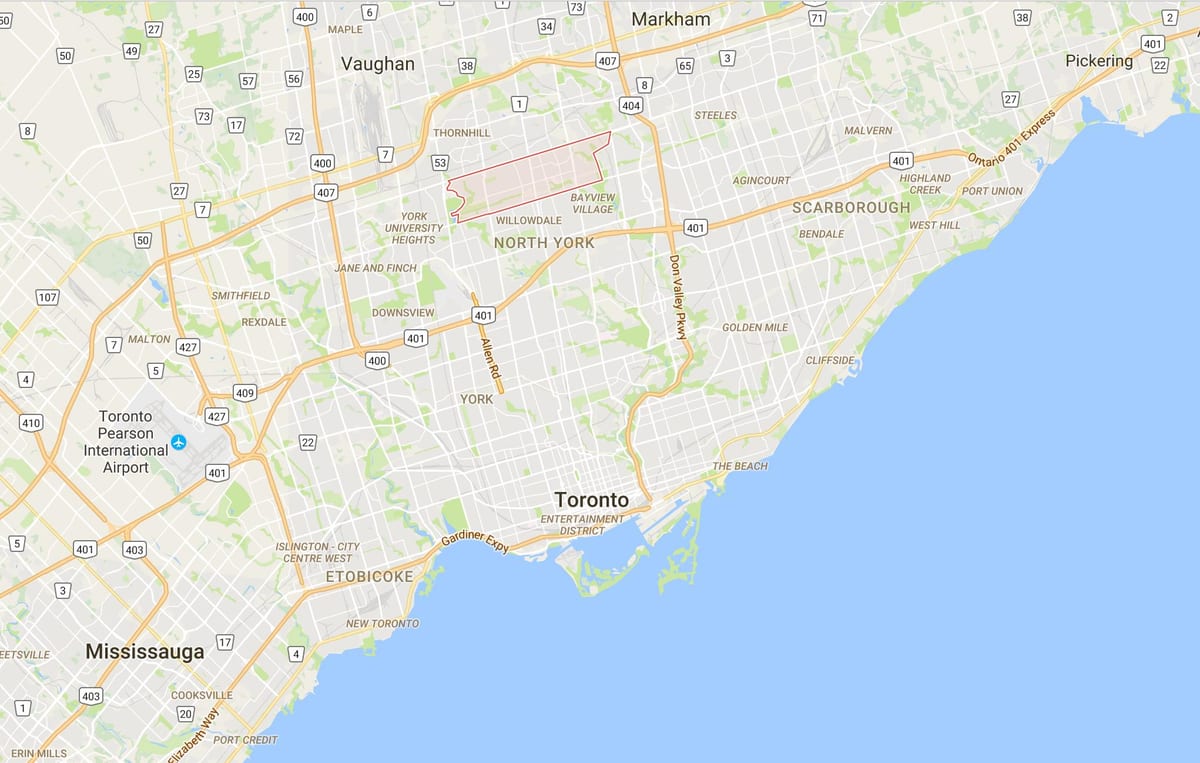 Карта Newtonbrook округ Торонто
