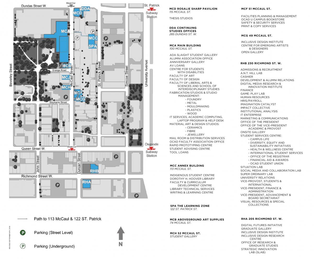 Карта OCAD Универзитет у Торонту