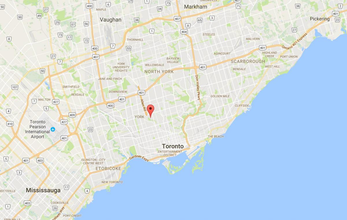 Карта Tichester округ Торонто