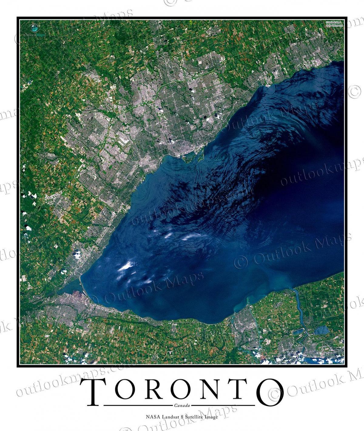 Карта Торонту сателитска језера Онтарио 