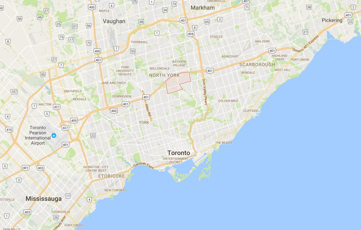 Карта Њујорк-Милс округ Торонто