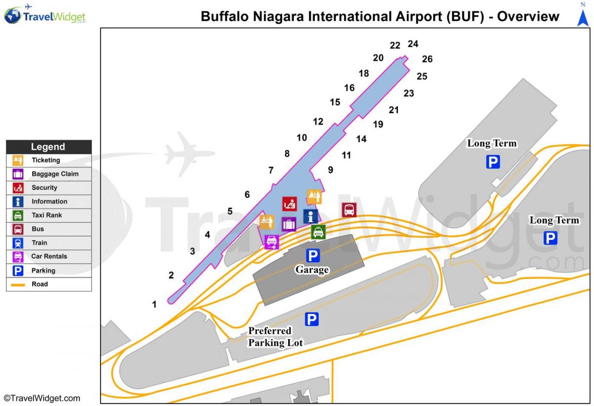 Мапа аеродрома Буффало Нијагара 