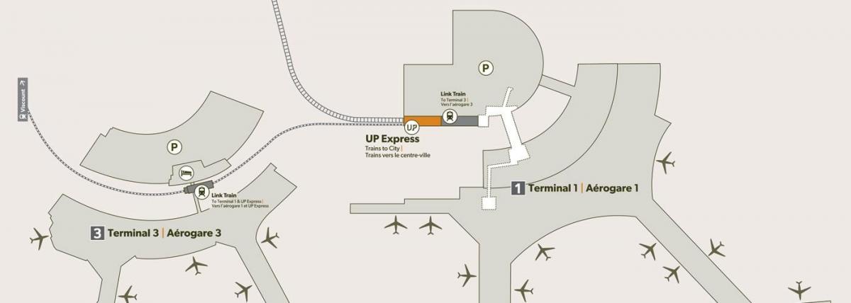 Карта железничке станице аеродром Пирсон 