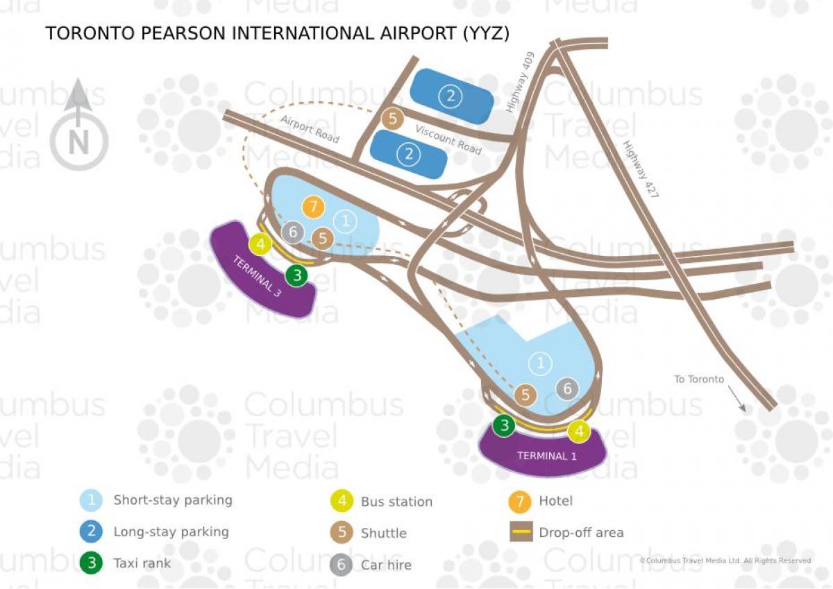Карта аеродром Пирсон у Торонту 