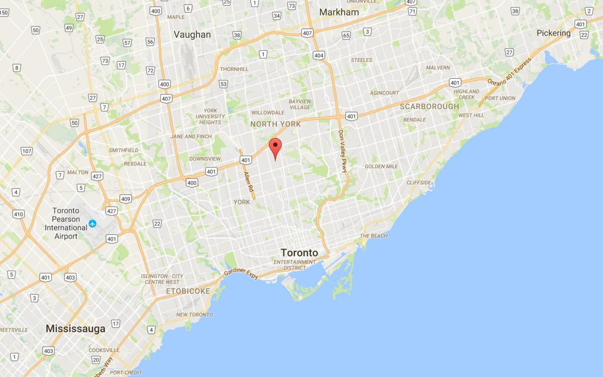 Карта Бедфорд Парк округ Торонто