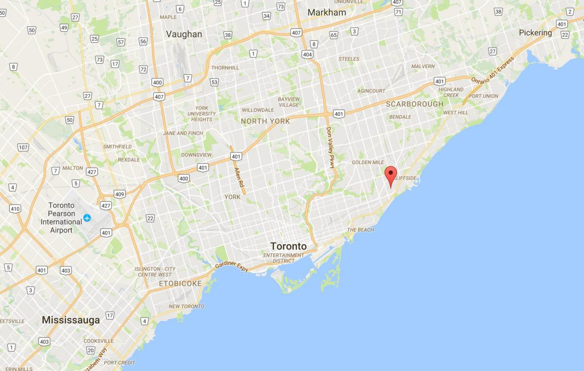 Карта Бреза стене висине округ Торонто
