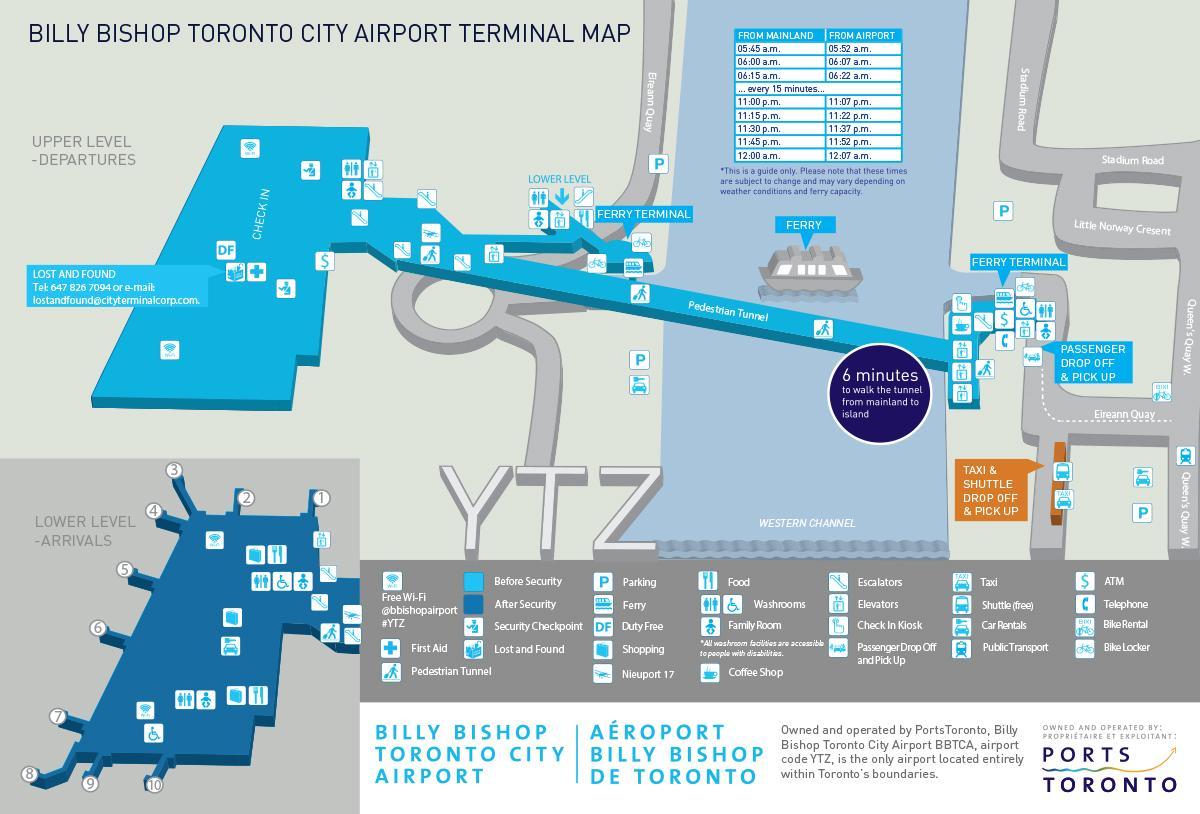 Карта аеродром Били Владика Торонто Цити 