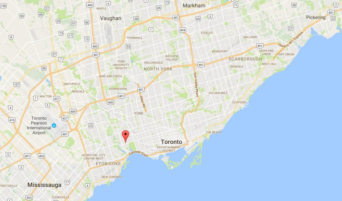 Карта Блур Вест Вилиџу округ Торонто