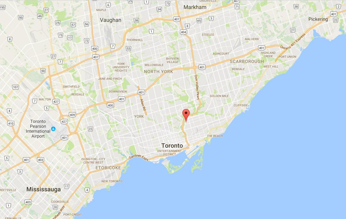 Карта Бродвью Северни округ Торонто