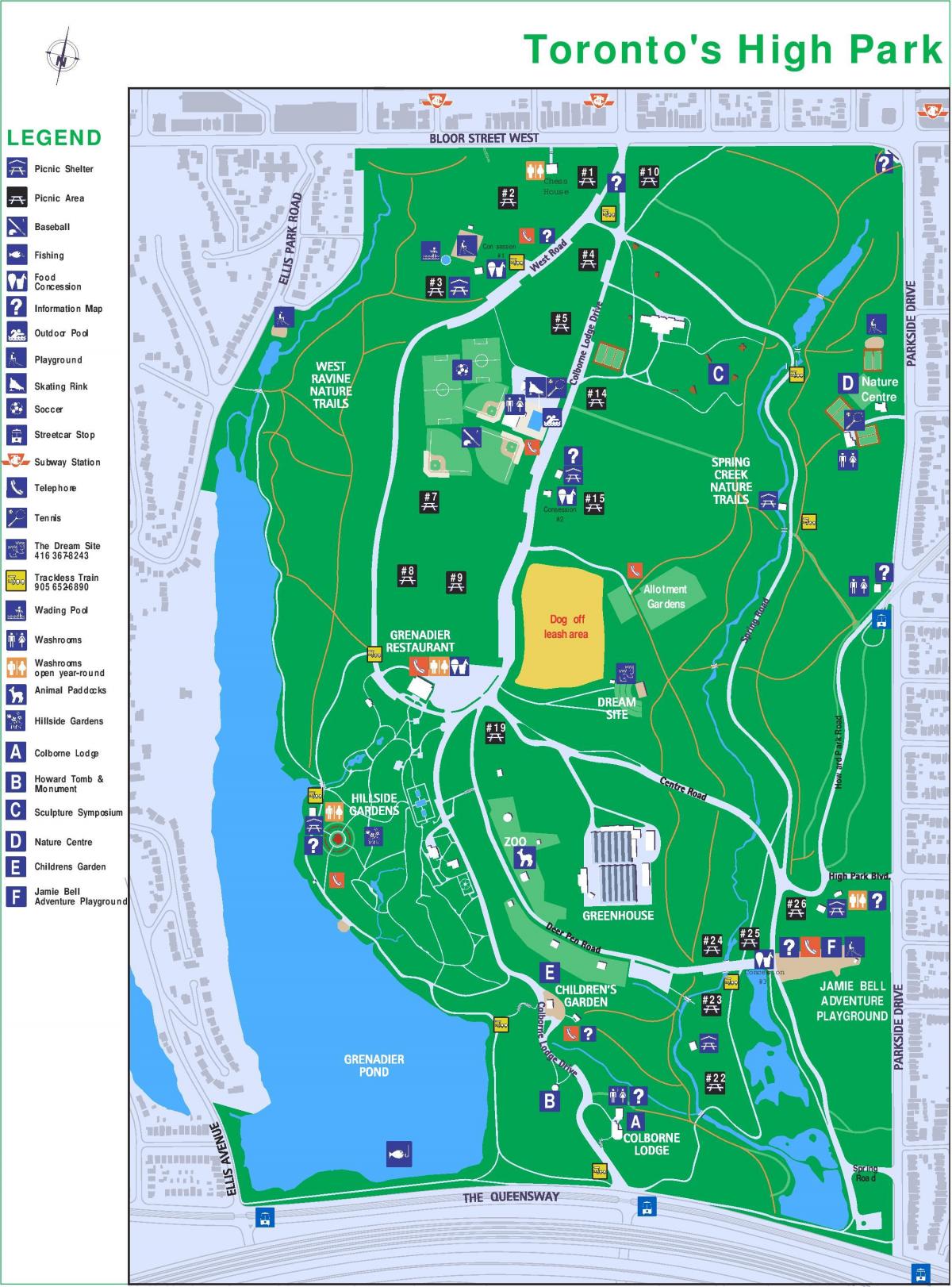 Карта парка високих легенда Торонту
