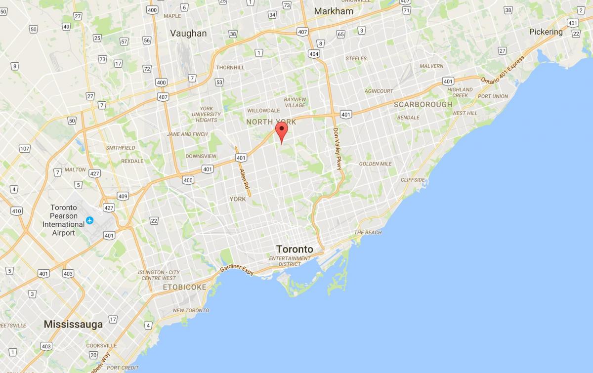 Карта водопад хоггс Шупље округ Торонто