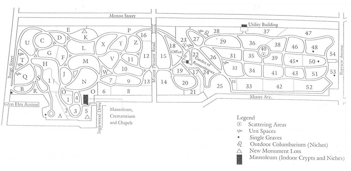 Карта Моунт плеасант гробљу