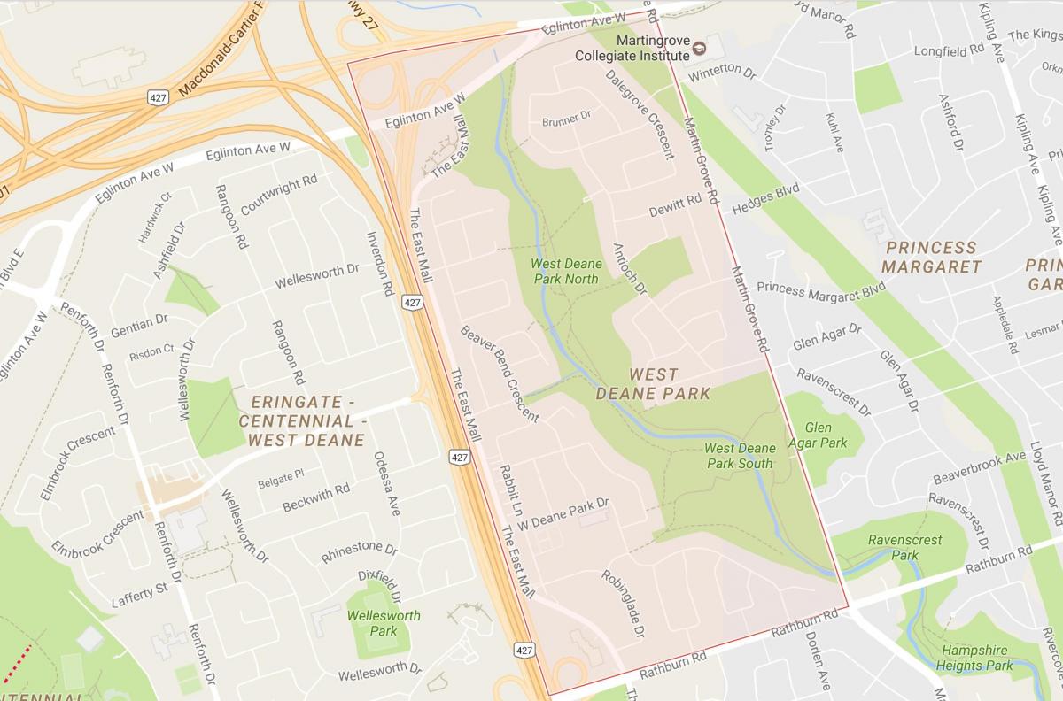 Карта Вест-Дин Парк Торонто