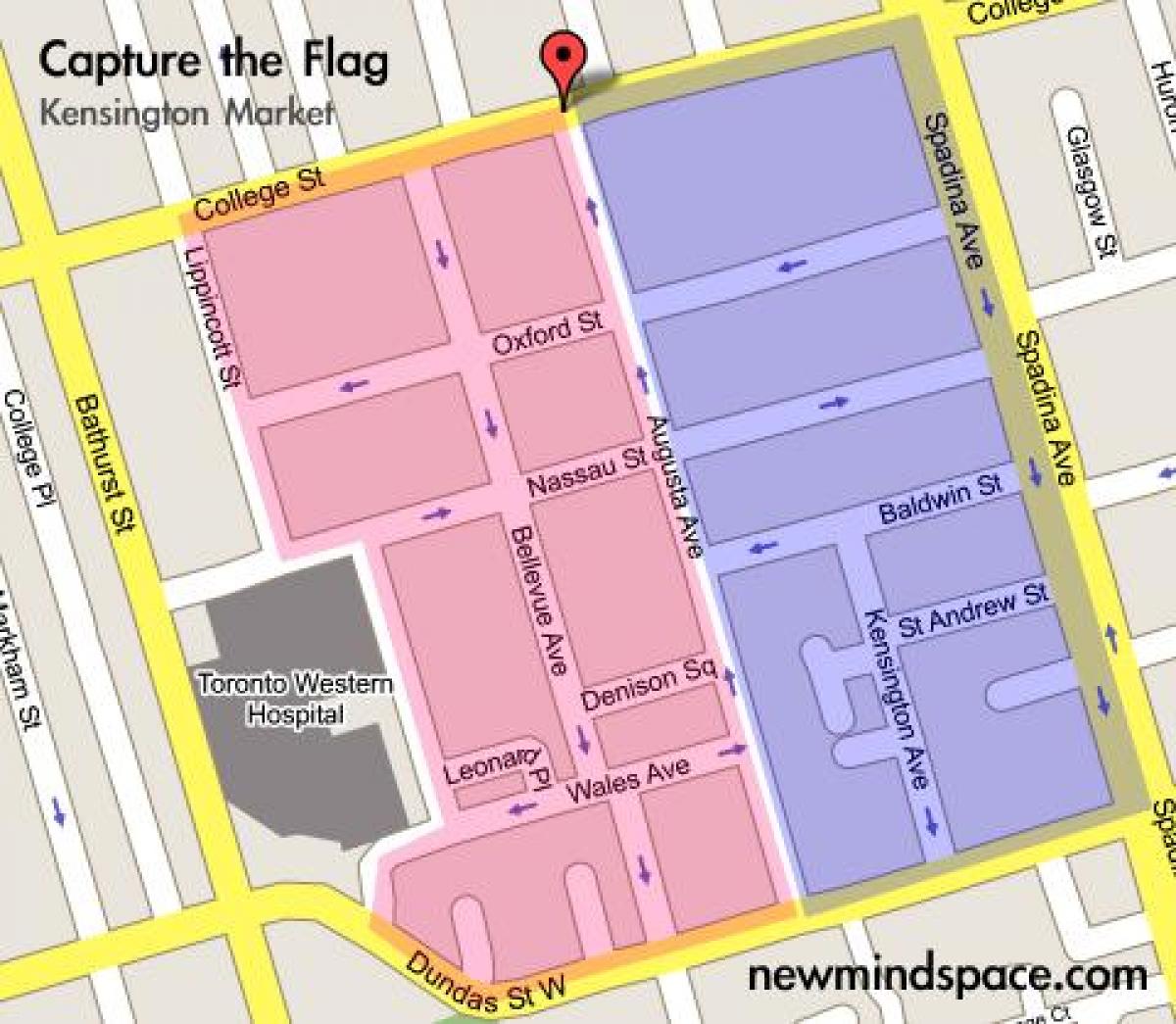 Мапа града Кенсингтон маркет Торонту 