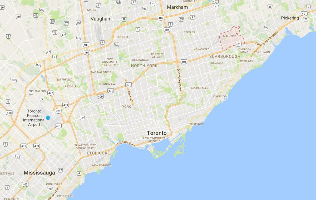 Карта Малверн округ Торонто