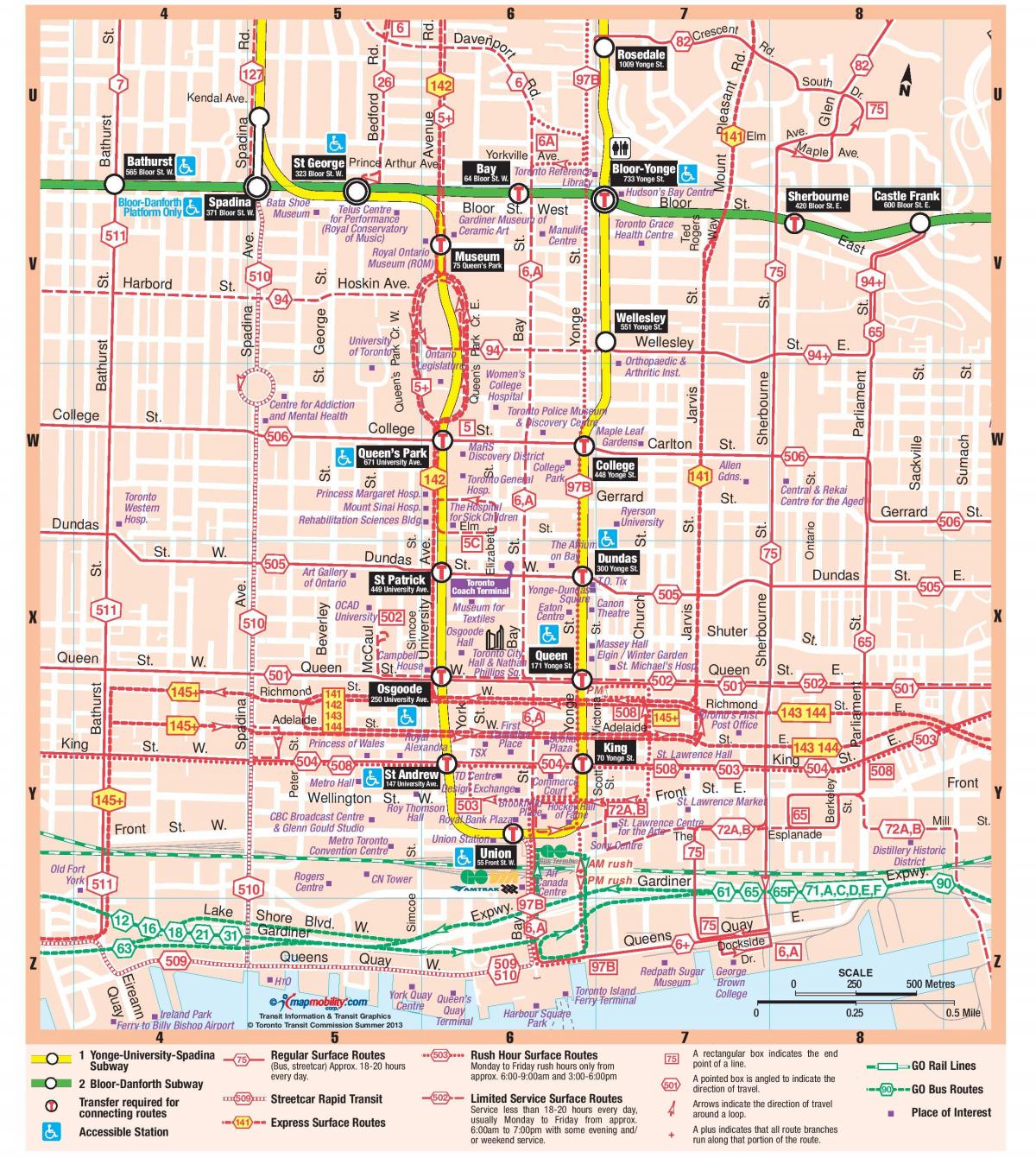 Карта метро града Торонту