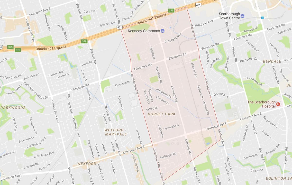 Карта Дорсету Парк Торонто