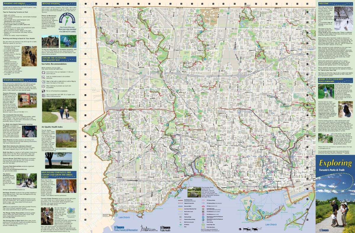 Карта паркови и пешачке руте Западу Торонту