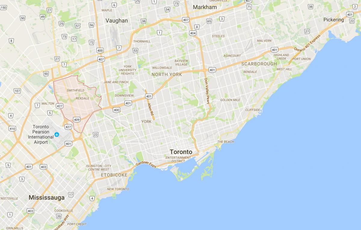 Карта Рексдэйле округ Торонто
