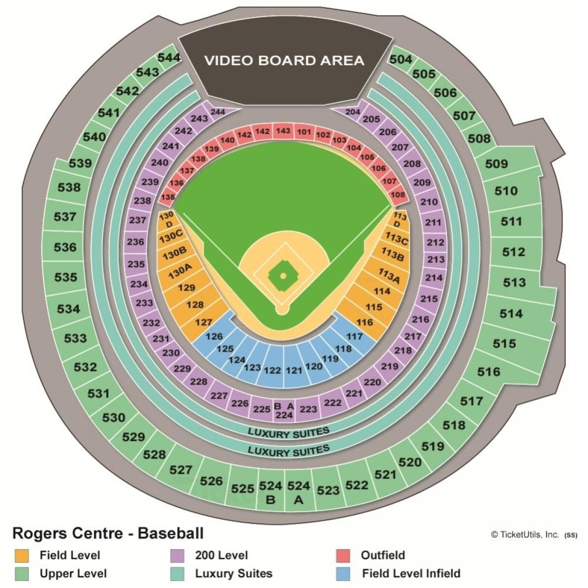 Карта Роџерс бејзбол центра 