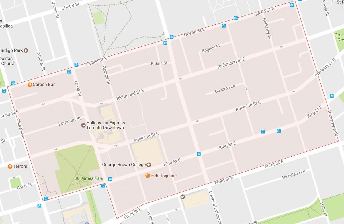 Мапа Старог града у округу Торонту
