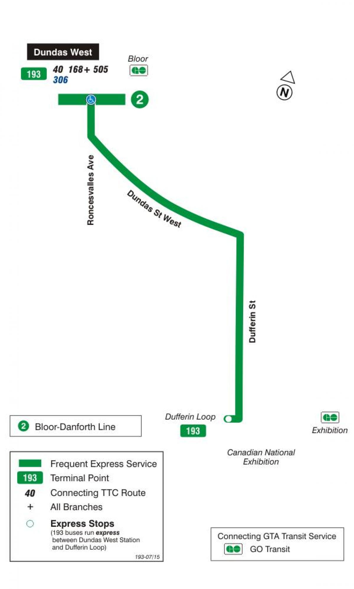 Карта ТТР 193 изложба ракете аутобуске трасе Торонту
