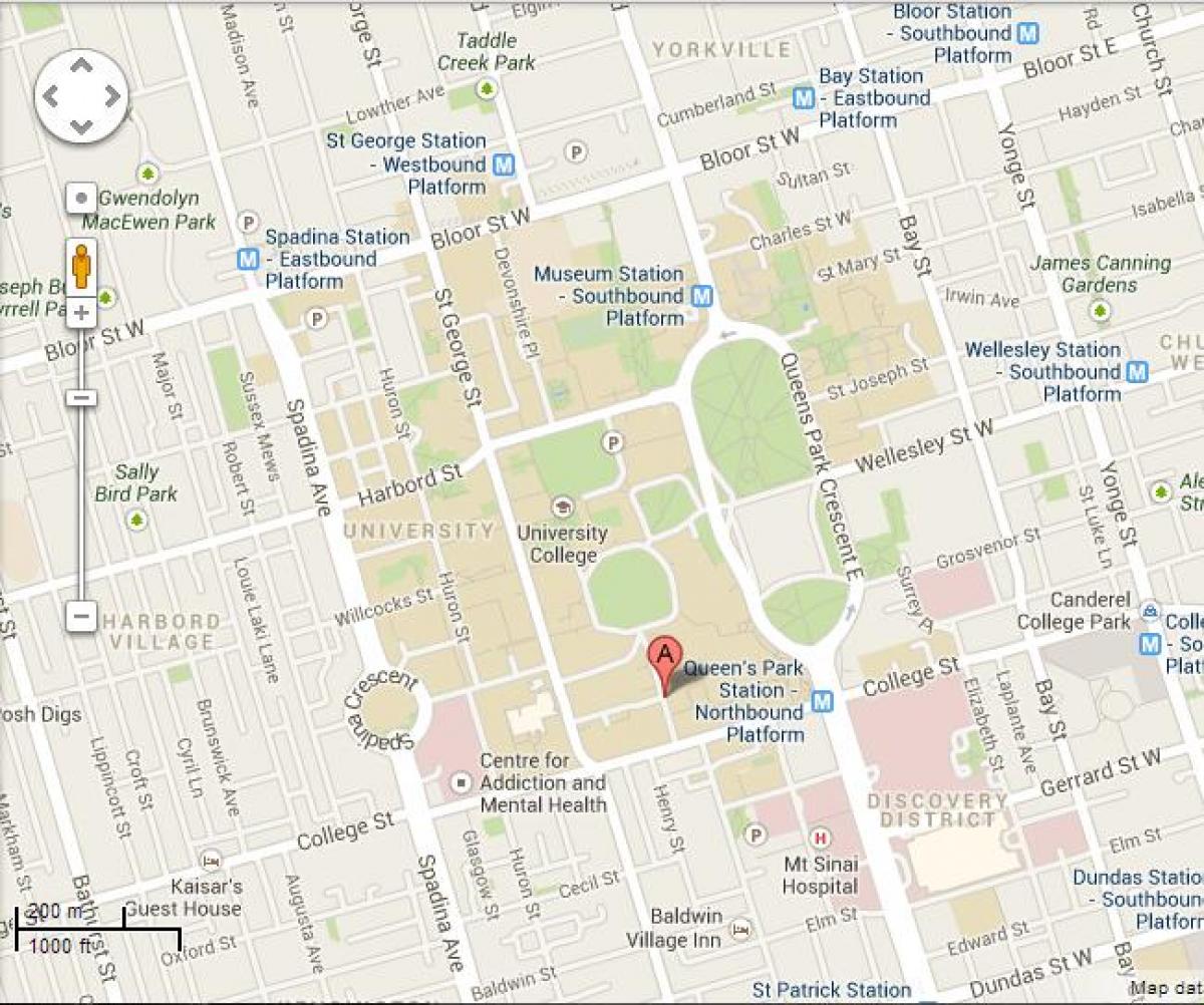 Мапа универзитета у Торонту Ст Џорџ