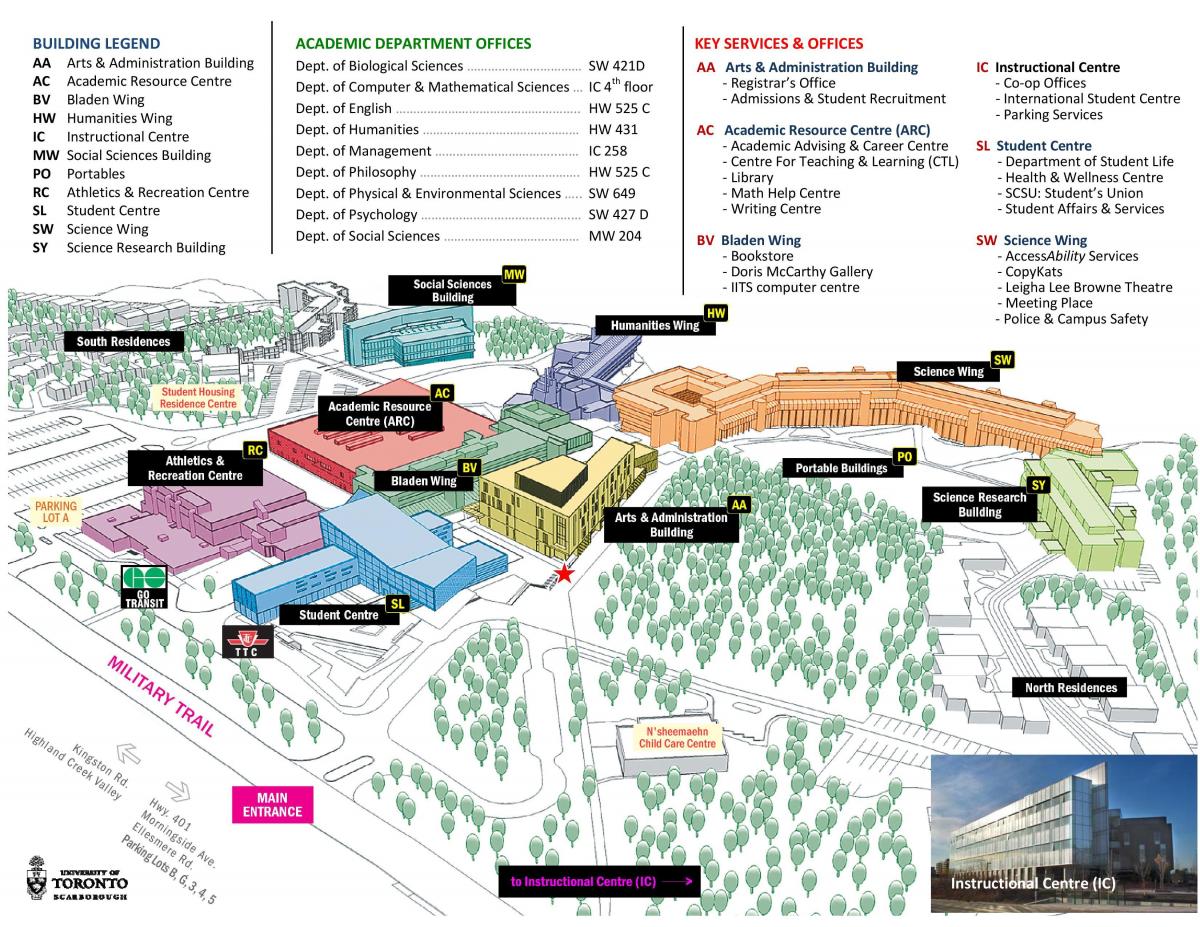 Мапа универзитета у Торонту Скарборо