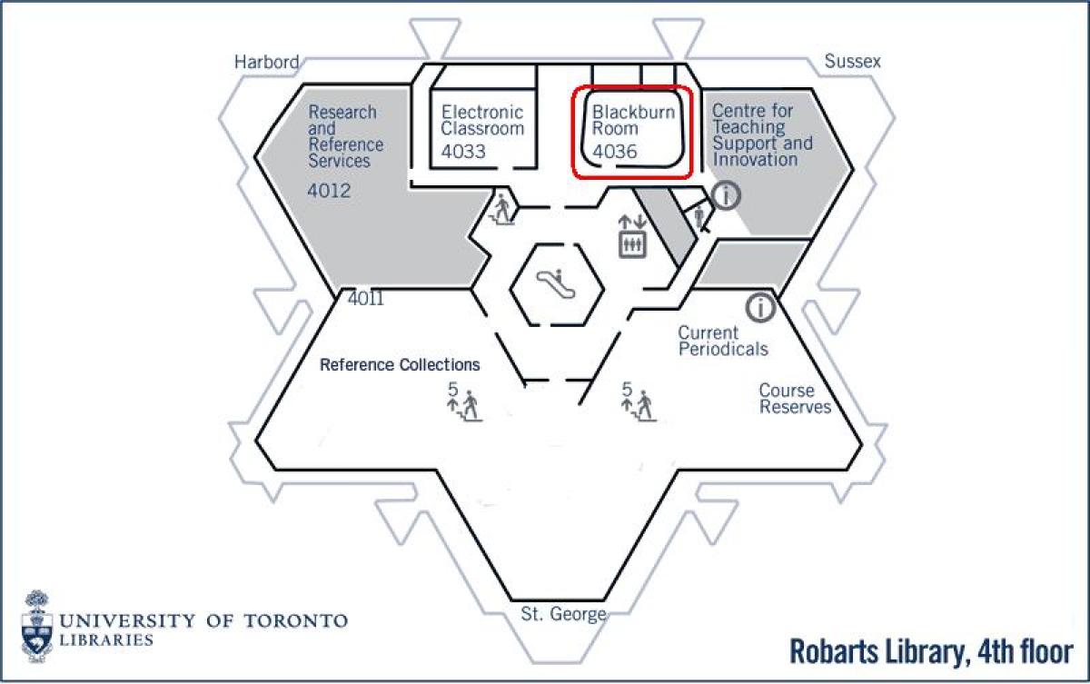 Мапа универзитета у Торонту Робартс библиотеци Блекбурн 