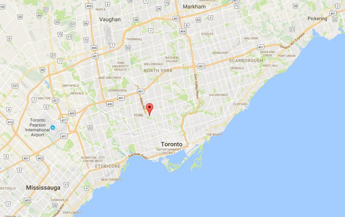 Карта Хоби–Cedarvale округ Торонто