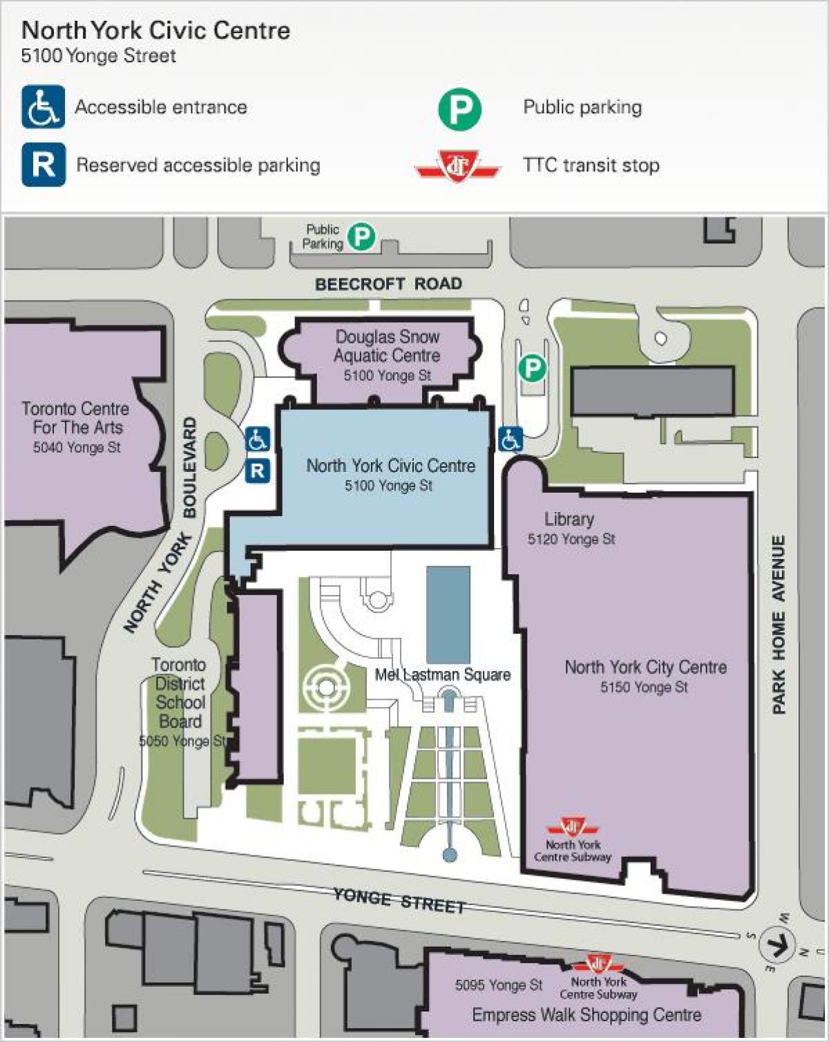 Карта Торонту Центар уметности паркинг 