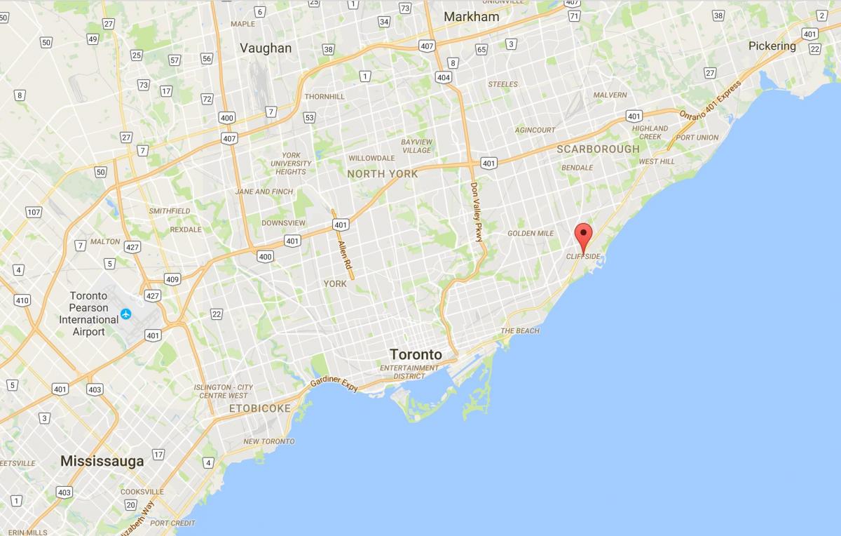 Карта Цлиффсиде округ Торонто