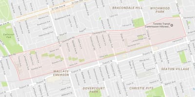Мапа насеља Девенпорт Торонту