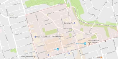 Карта Иорквилле области Торонту