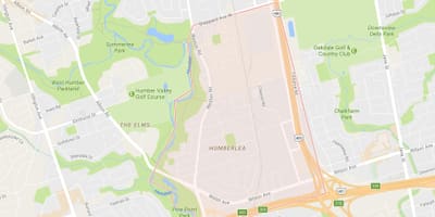 Карта Пельмо Парк – Humberlea области Торонту