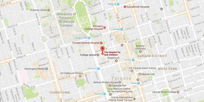 Карта сајт sickkids у Торонту