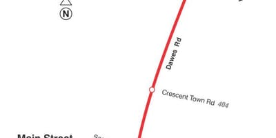 Карта ТТС 23 Дауэса аутобус на релацији Торонто