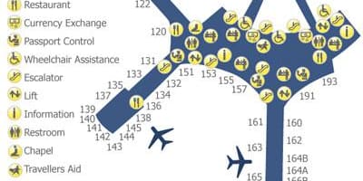 Карта Пирсон у Торонту аеродром терминал 1