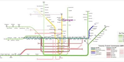 Карта Торонту иду возови