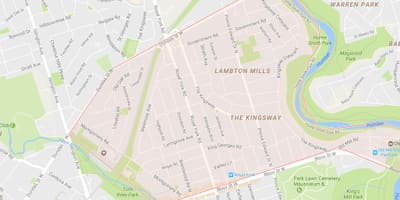 Карта Кингсвэй области Торонту