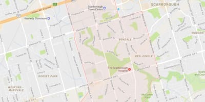 Карта Bendale области Торонту