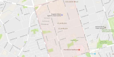 Карта Clairlea области Торонту