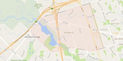 Карта Clairville области Торонту