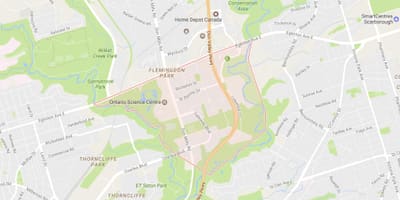 Карта Flemingdon Парк у области Торонту