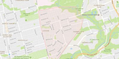 Карта Leaside области Торонту