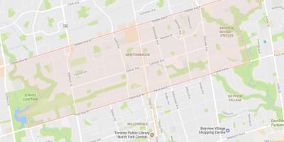 Карта Newtonbrook области Торонту