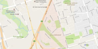 Карта Willowridge области Торонту